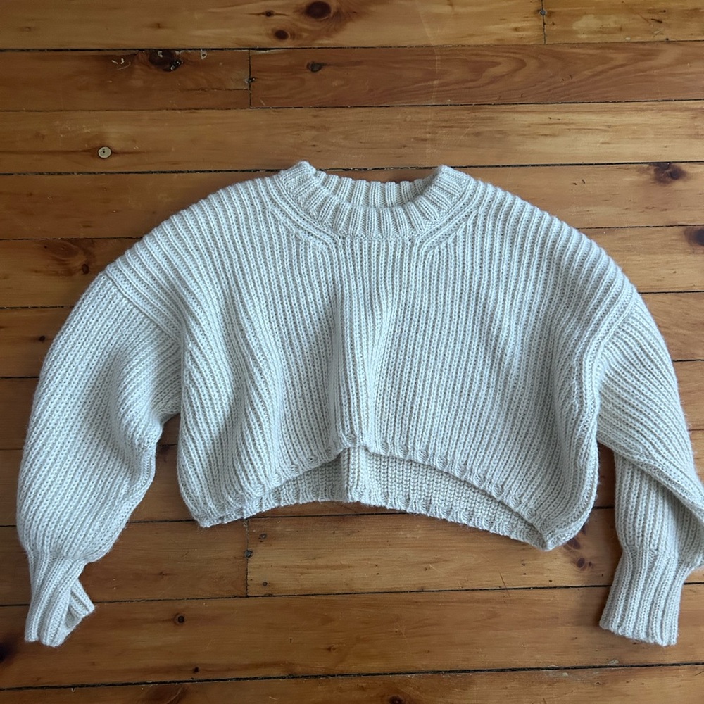 First Rite alpaca knit crop sweater XS cream - Picture 2 of 7